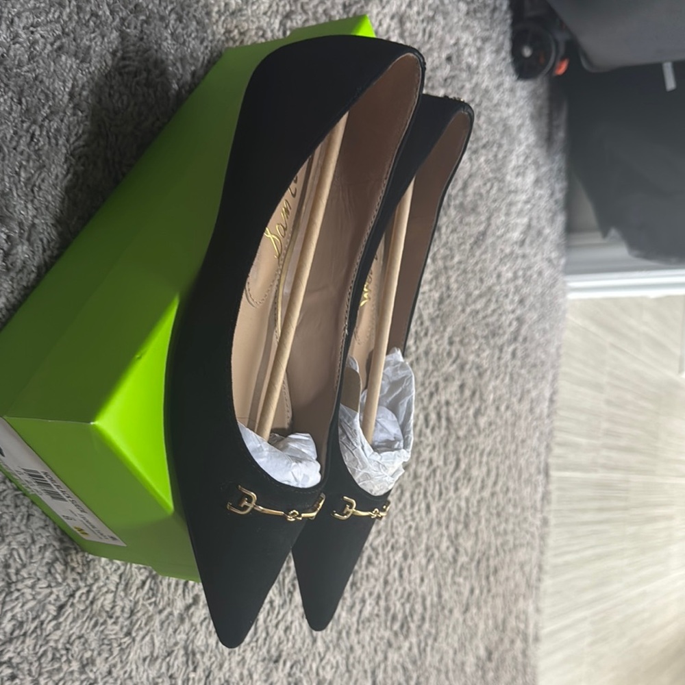 Black Women's Loafers with Gold Detail - Picture 5 of 5